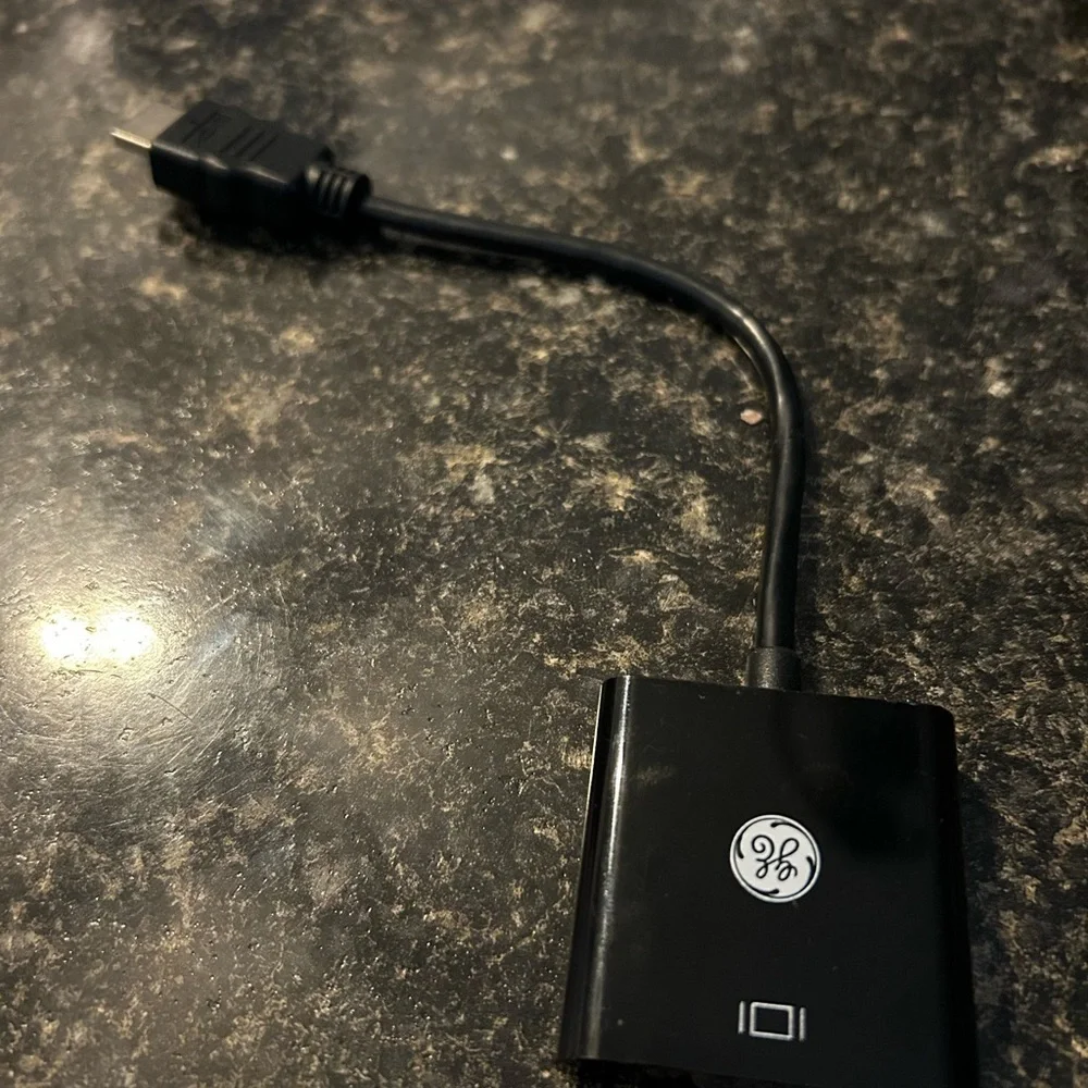 GE Black HDMI to VGA Adapter 33588